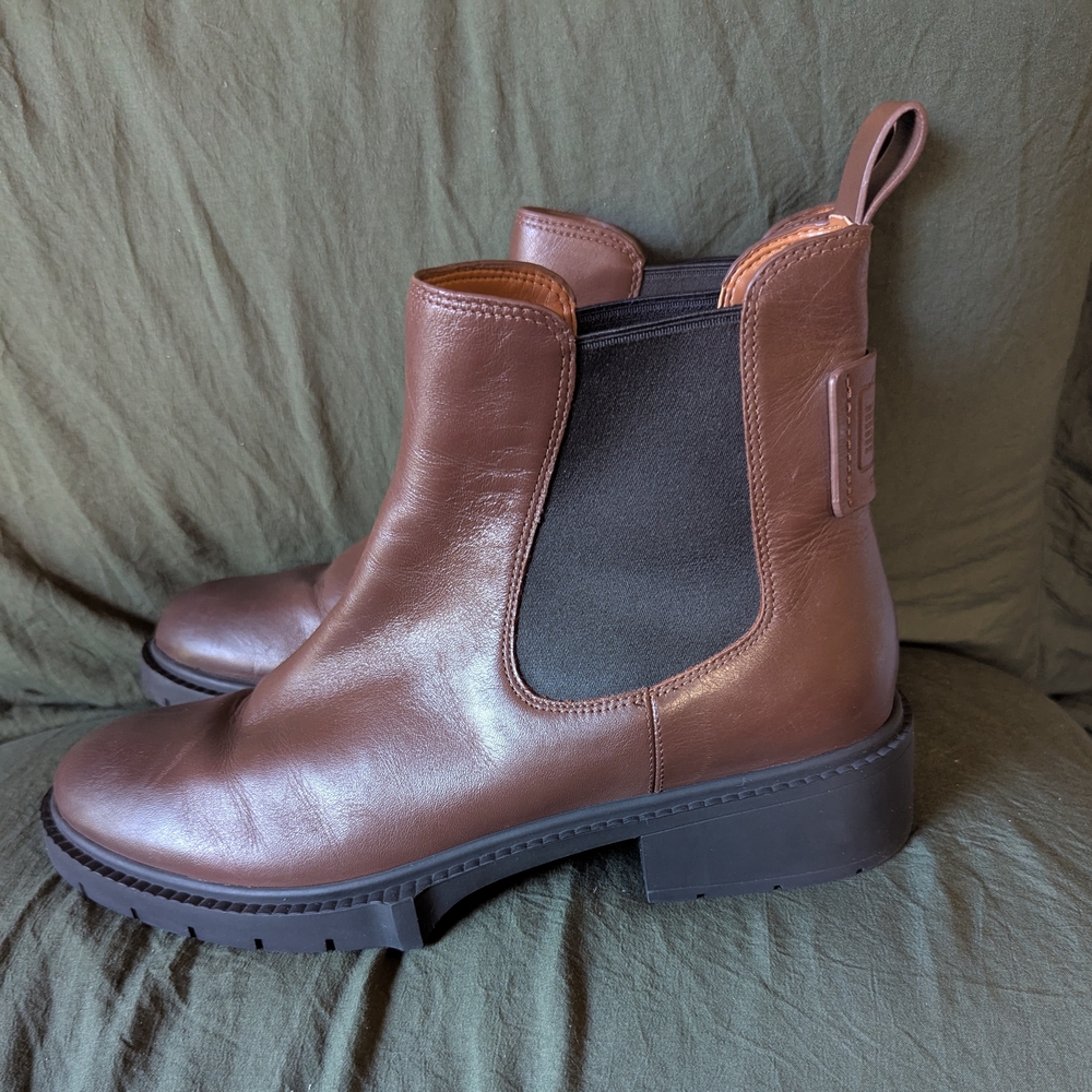 Coach Brown Leather Ankle Boots - Picture 3 of 9